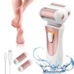 Electric Foot File, TEUMI Rechargeable Pedicure Callus Remover with 2 Roller Heads [Coarse & Fine], Waterproof Professional Pedicure Kit Foot Scrubber for Dead Skin & Hard Cracked Heels