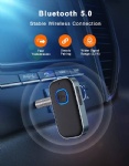 TEUMI Bluetooth Receiver, Wireless Bluetooth Adapter for Car, Bluetooth AUX Adapter with Built-in Mic for Hands-Free Calls, Music Streaming, Home Stereo, Speakers (16H Playtime, Dual Link) - Grey