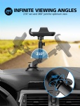 Car Phone Holder, TEUMI 360° Rotate Long Arm [Extra Sticky Pad] Cell Phone Holder Car Dashboard & Windshield, Car Phone Mount Compatible with iPhone 13 Pro Max/12/11/XS/XR/8, Samsung Galaxy S20/Note20