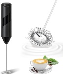TEUMI Milk Frothers, Aluminum Alloy Milk Frother Handheld Electric with High Power 12000 RPM Motor, Mini Foamer Whisk for Latte, Cappuccino, Hot Chocolate, Drinks, 3AAA Batteries Included