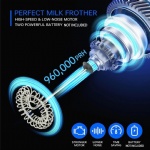 TEUMI Milk Frothers, Aluminum Alloy Milk Frother Handheld Electric with High Power 12000 RPM Motor, Mini Foamer Whisk for Latte, Cappuccino, Hot Chocolate, Drinks, 3AAA Batteries Included