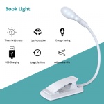 TEUMI Book Light, USB Rechargeable Table lamp, Dimmable Eye Protect LED Reading Light, Touch Control Desk Lamp, 360° Adjustable Goose Neck Clip on Reading Lamp for Reading in Bed, Home, Computer, Kids