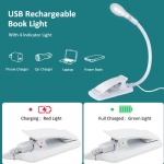 TEUMI Book Light, USB Rechargeable Table lamp, Dimmable Eye Protect LED Reading Light, Touch Control Desk Lamp, 360° Adjustable Goose Neck Clip on Reading Lamp for Reading in Bed, Home, Computer, Kids
