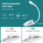TEUMI Book Light, USB Rechargeable Table lamp, Dimmable Eye Protect LED Reading Light, Touch Control Desk Lamp, 360° Adjustable Goose Neck Clip on Reading Lamp for Reading in Bed, Home, Computer, Kids