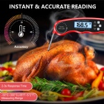 Meat Thermometer Instant Read, TEUMI Digital Food Thermometer with Dual Prode [1 Extra Wire Prode] and Alarm Setting, BBQ Thermometer with ºF/ºC Button, Kitchen Cooking Thermometer for Oven Grill Smoker Candy