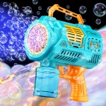 TEUMI Bubble Machine Gun, Rechargeable 26-Hole Bubble Blaster Guns for Age 3+ Kids/Adults with LED Lights, 360° Leak-Proof & 10000+ Bubbles Per Minute, for Outdoor Wedding Party Birthday Gift