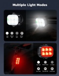 TEUMI Bike Lights Ultra Slim, USB Rechargeable Bike Lights for Night Riding, Waterproof IP65 Bicycle Light, 4+6 Modes Bike Headlight and Tail Light Set,1.5 Hrs Fast Charging, Easy to Install