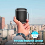 Bluetooth Speaker Portable Wireless, TEUMI Mini Speaker, Bluetooth 5.0 66ft Range, Rich Bass, Built-in Mic, Support AUX & TF Card & TWS Paring, IPX6 Waterproof Outdoor Speaker for Party, Beach